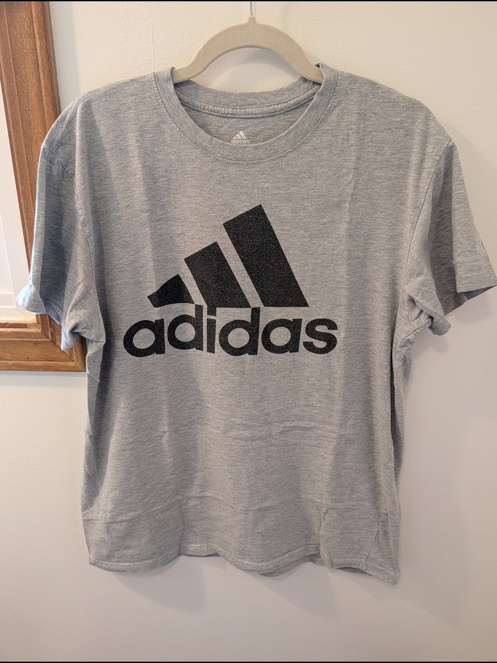 adidas Gray Short Sleeve Tee with Black Logo